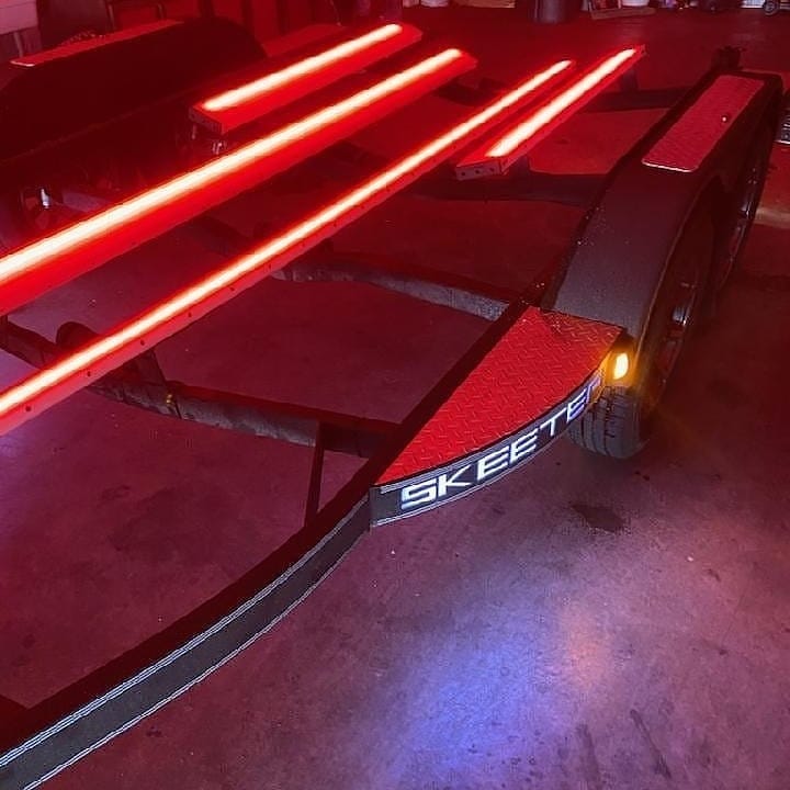 Skeeter Trailer with Red LED Lighted Bunks