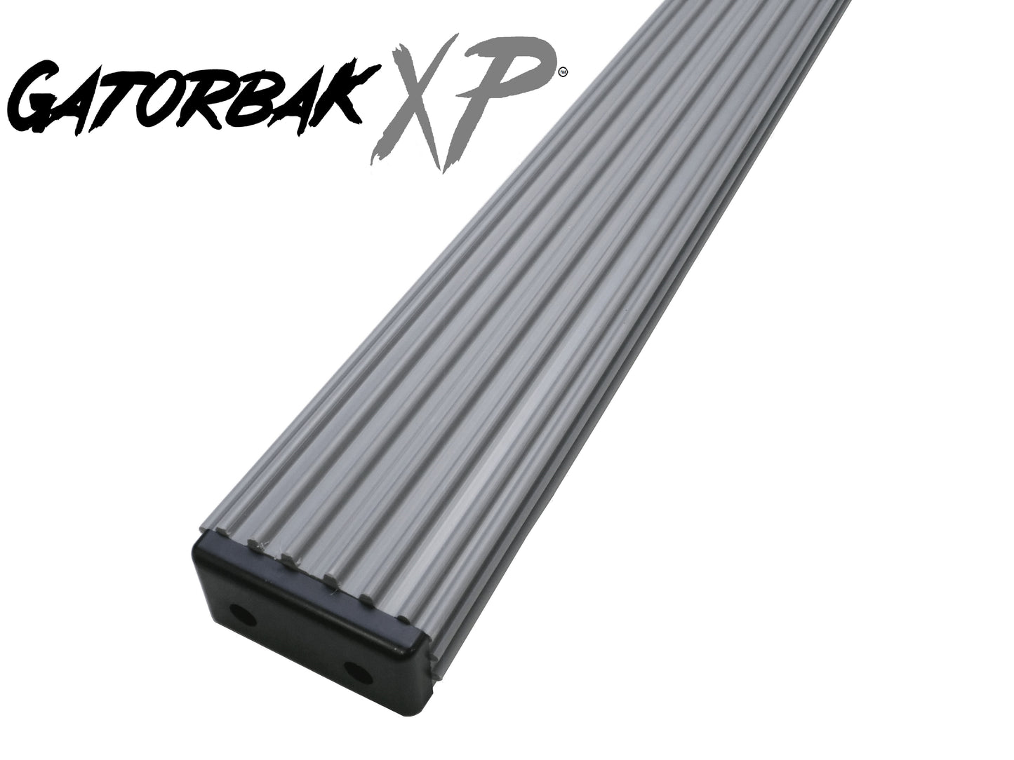 Gray Gatorbak XP material on 2x4 with endcap close up