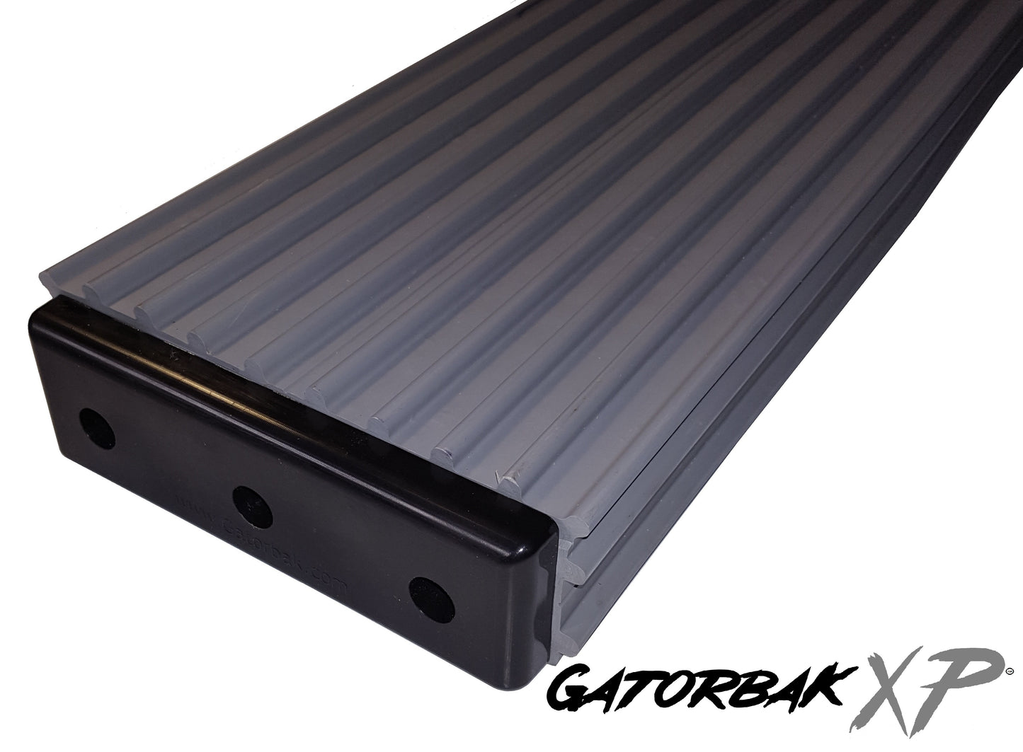 Grey Gatorbak XP on 2x6 with black endcap close up