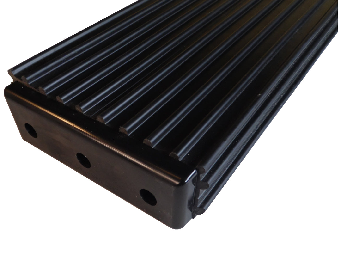 Black Gatorbak XP Product zoomed in on a 2x6 board with black endcap