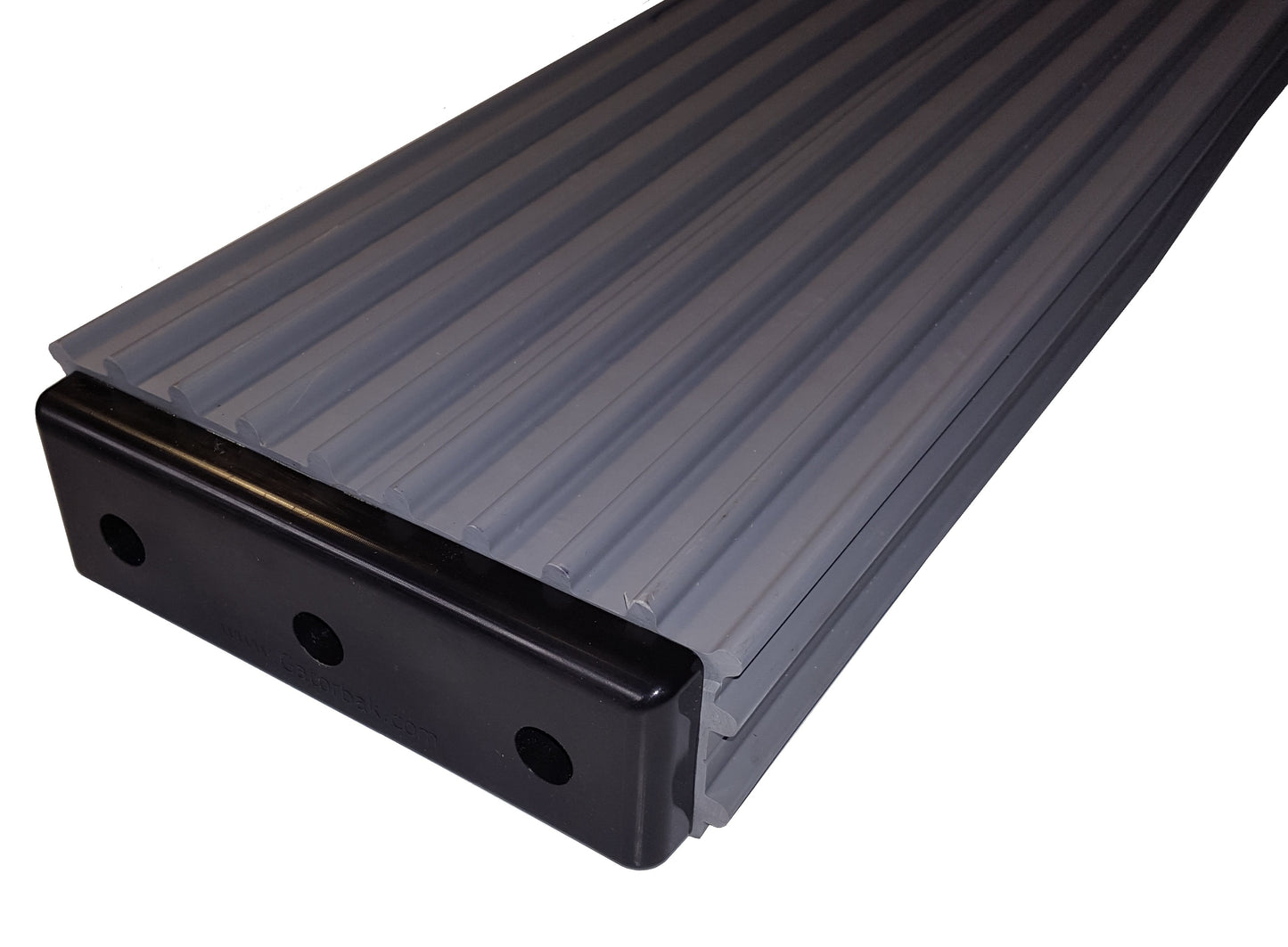 Close up photo of Gatorbak grey XP product on a 2x6 substrate with black endcap