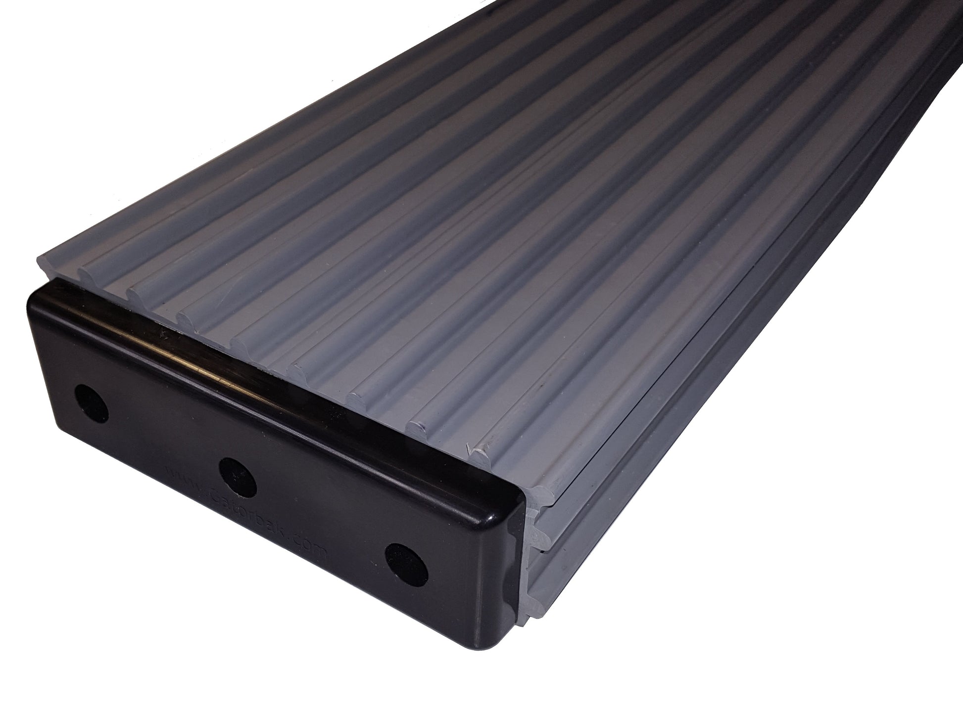 Close up photo of Gatorbak grey XP product on a 2x6 substrate with black endcap