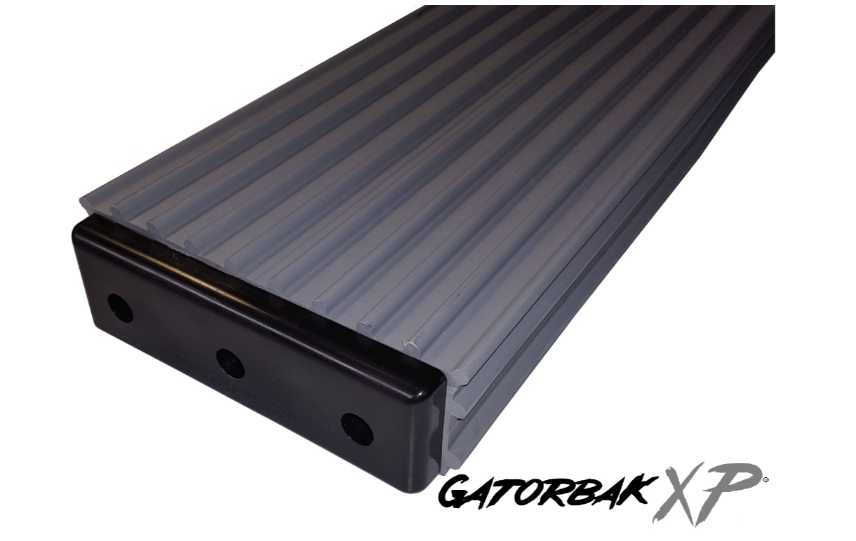 Gray Gatorbak XP material on 2x6 with endcap close up