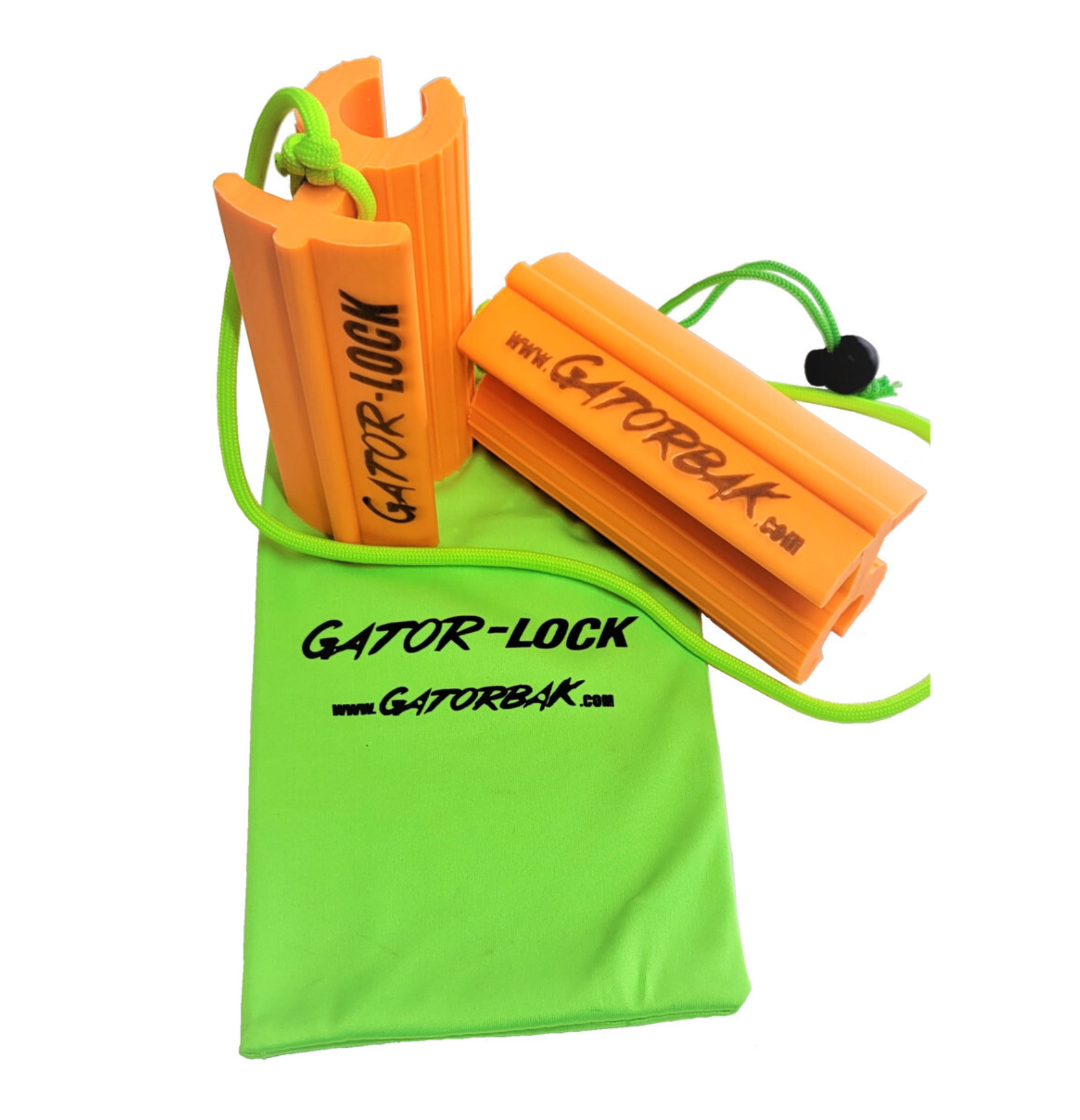 Gator-Lock Steering Lock for boats Orange with Green Synch bag