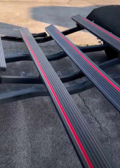 Smoke Trailer Carpet Replacement with LED Lighting in Red