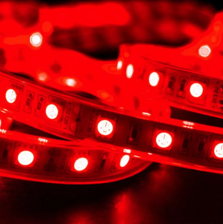 Red light strip close up