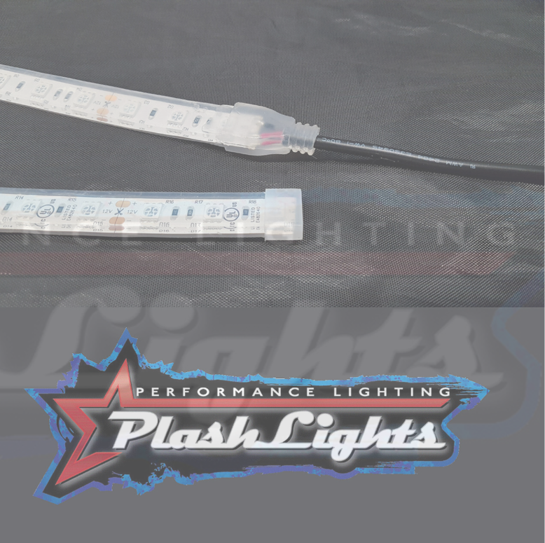 Plash Lights Performance Lighting Logo and Close up of LED Light Strip