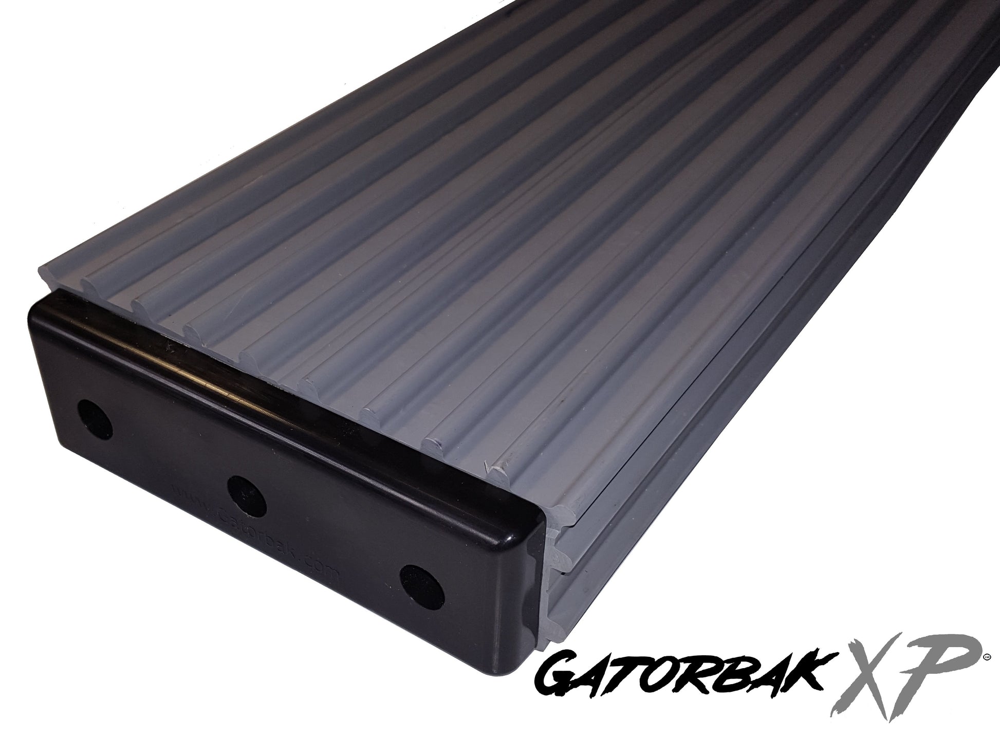 Grey Gatorbak XP on 2x6 with black endcap close up