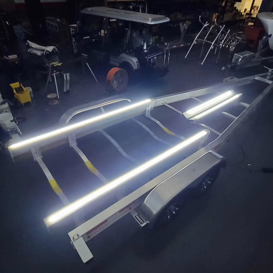 Gatorbak Large Beam Synthetic Bunk Cover over white LED Lighting strip 