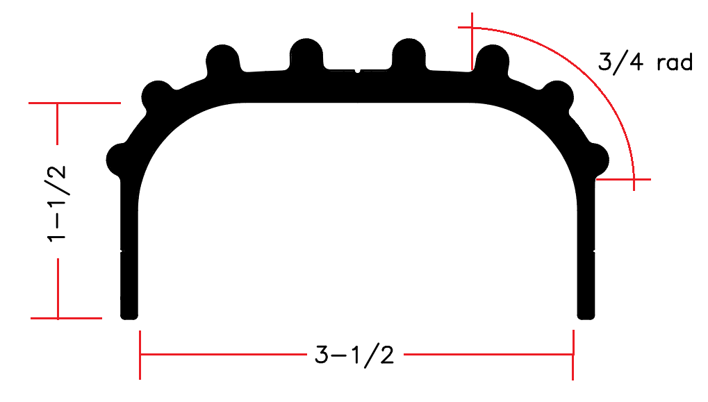 Rounded 2x4 illustration side profile bunk cover