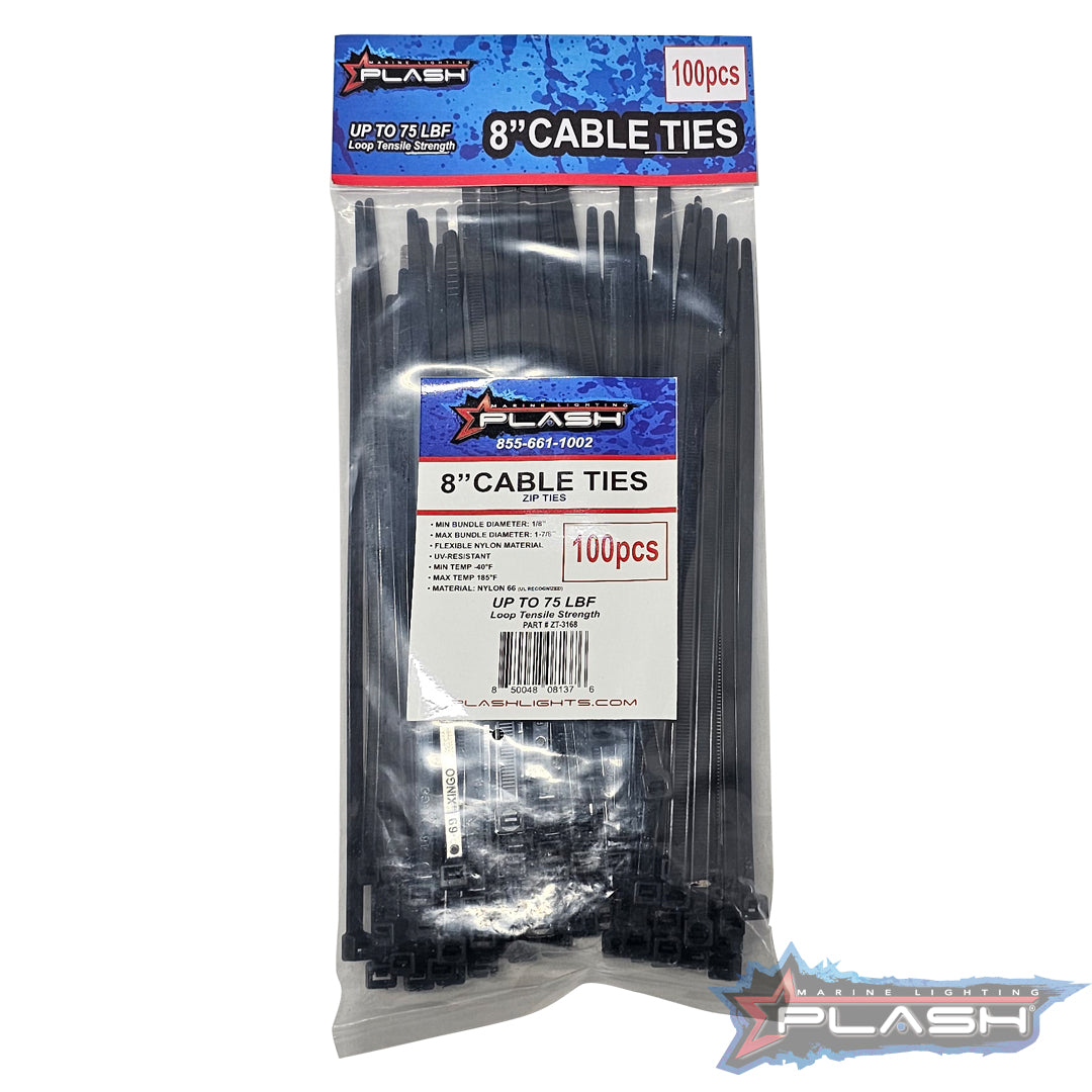 Single Pack of 8" Black in Color Cable/Zip Ties