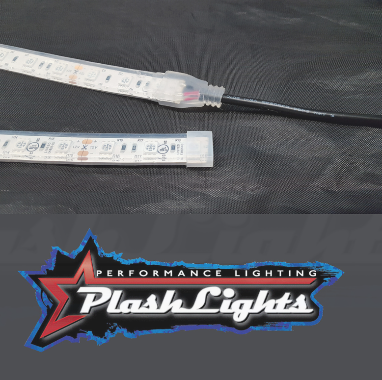 Plash Lights Performance Lighting Logo and Close up of LED Light Strip